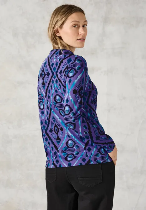 Langarmshirt mit Print wild lilac