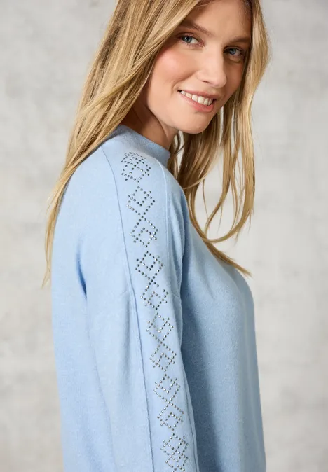 Langarmshirt mit Glitzer whisper blue melange