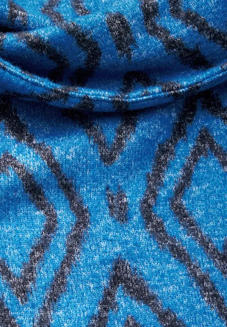 Flauschiges Shirt mit Print aqua melange