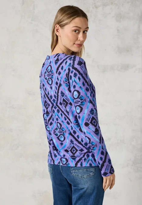 Flauschiges Langarmshirt lilac melange