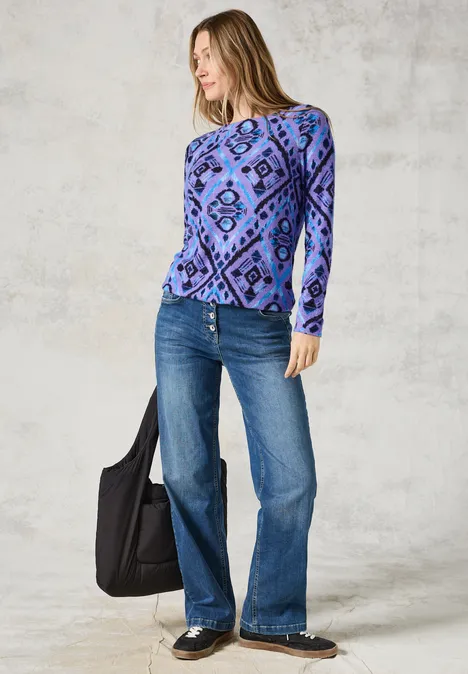 Flauschiges Langarmshirt lilac melange