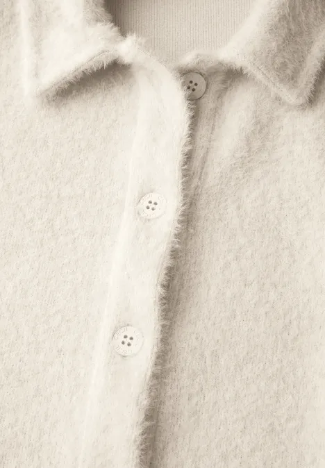Federgarn-Cardigan raw sand beige