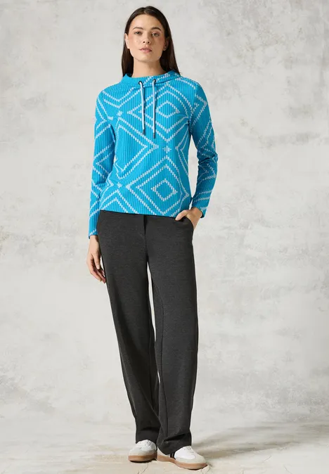 Jaquard-Shirt dynamic aqua blue