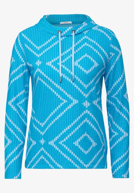 Jaquard-Shirt dynamic aqua blue