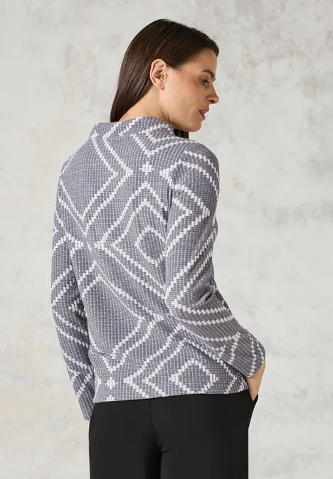 Jaquard-Shirt platinum grey mel.
