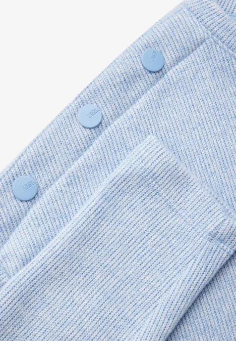 Melange-Shirt mit Knöpfen whisper blue melange