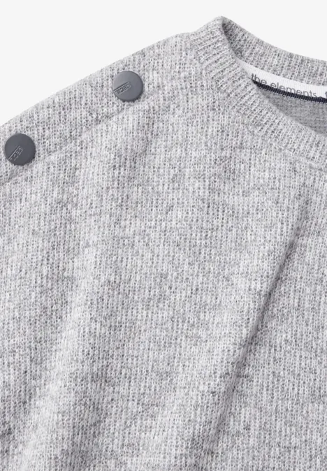 Melange-Shirt mit Knöpfen platinum grey mel.
