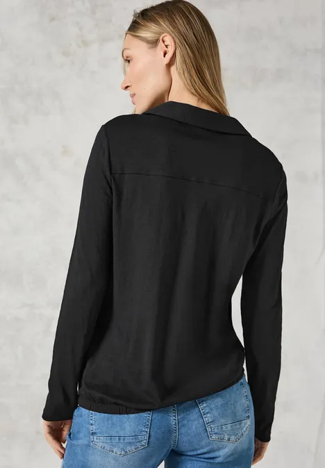 Shirt mit Polokragen Black