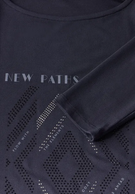 Langarmshirt mit Print deep charcoal grey