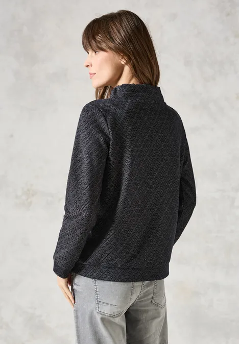 Gemustertes Langarmshirt deep charcoal grey