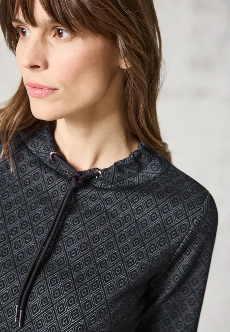 Gemustertes Langarmshirt deep charcoal grey
