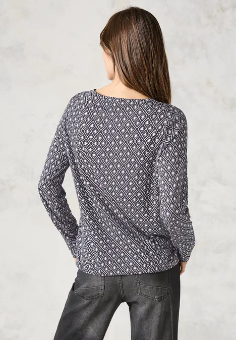 Shirt mit U-Boot-Ausschnitt deep charcoal grey
