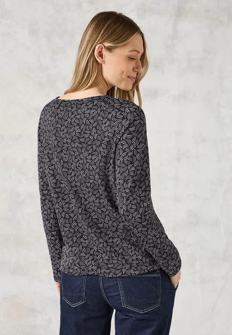 Shirt mit U-Boot-Ausschnitt deep charcoal grey