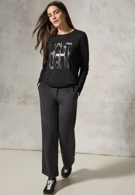 Shirt mit Artwork black melange