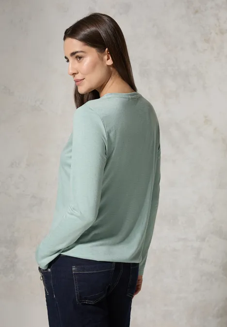 Shirt mit Artwork glaced green melange