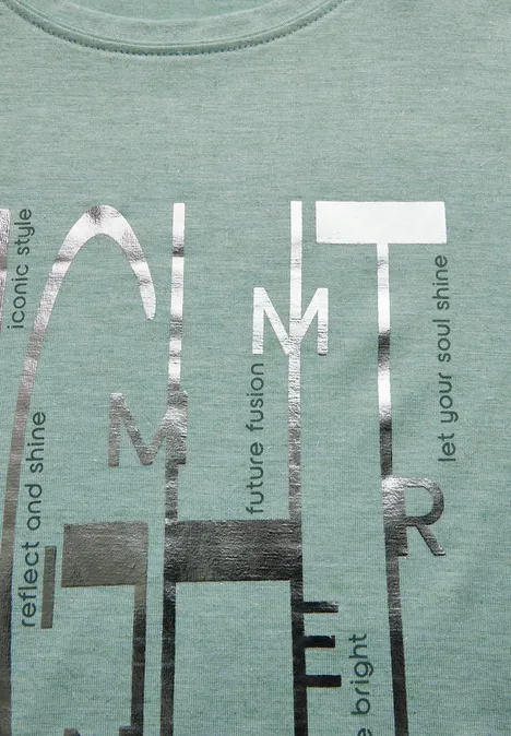Shirt mit Artwork glaced green melange