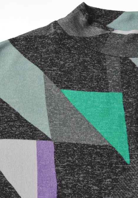 Shirt mit grafischem Print black melange