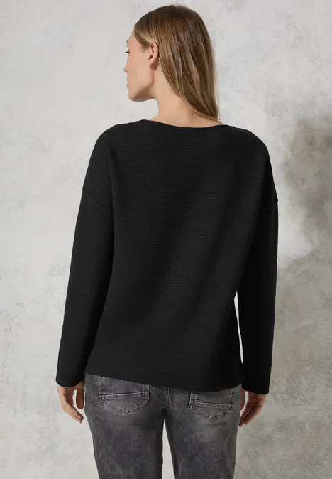 Glitzerndes Ottoman Shirt Black