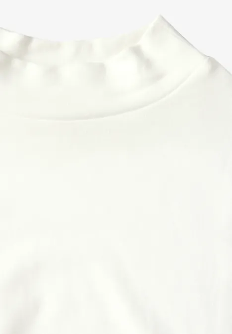 Basic Shirt mit Stehkragen vanilla white