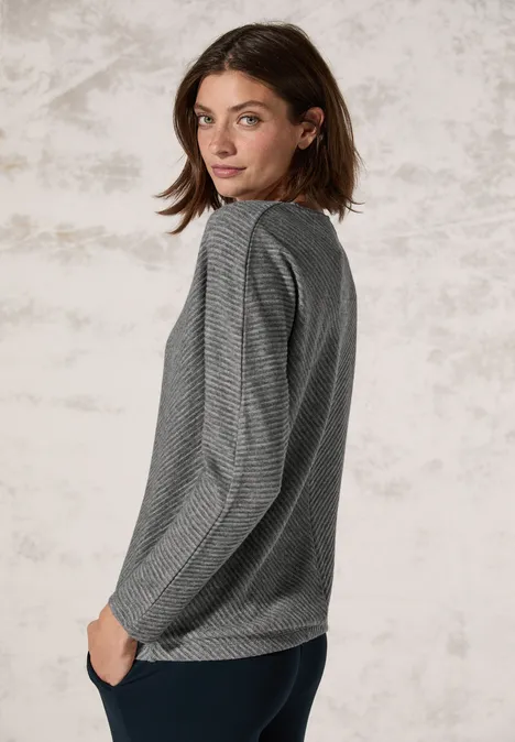 Melange-Look Ottoman Shirt flint grey melange