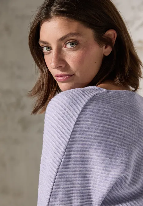 Melange-Look Ottoman Shirt gentle lilac melange