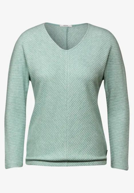 Melange-Look Ottoman Shirt glaced green melange