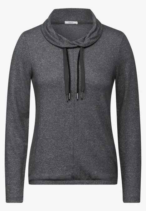 Shirt mit Schalkragen flint grey melange