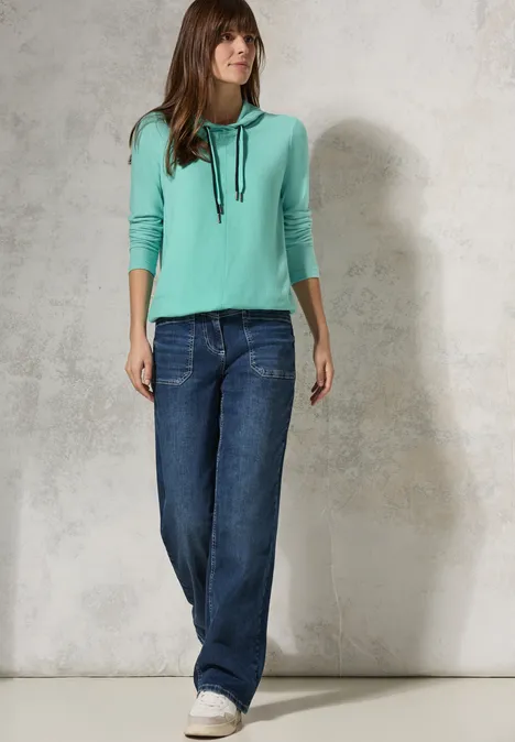 Shirt mit Schalkragen aventurine green melange