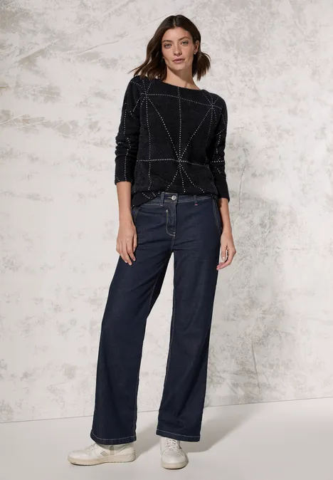 Federgarn Langarmshirt Black
