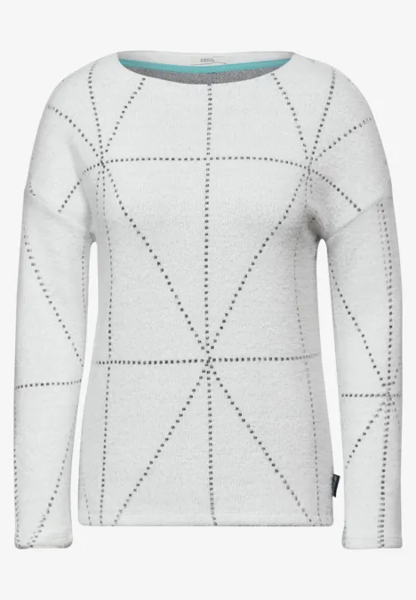 Federgarn Langarmshirt vanilla white