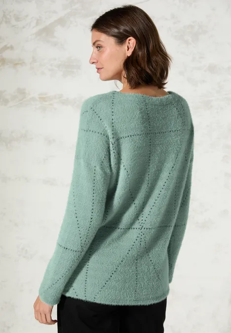 Federgarn Langarmshirt glaced salvia green
