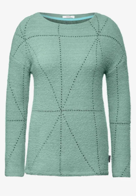 Federgarn Langarmshirt glaced salvia green