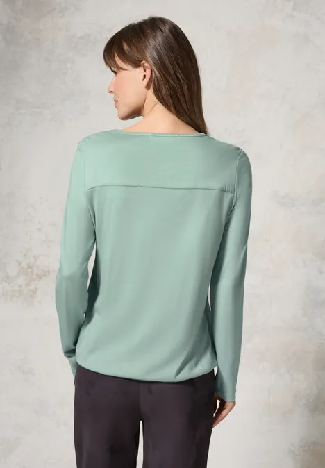 Tuniekachtig shirt glaced salvia green