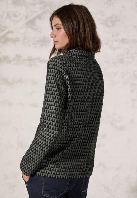 Two-Tone Jaquard Shirt Black