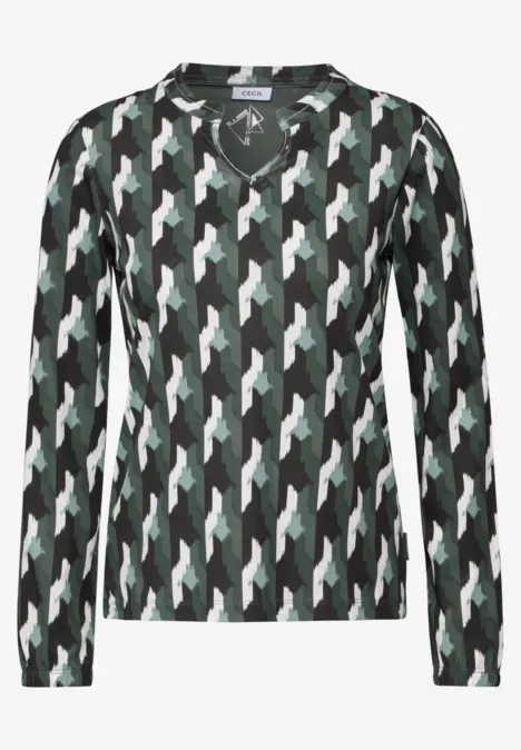 Gemustertes Shirt active khaki