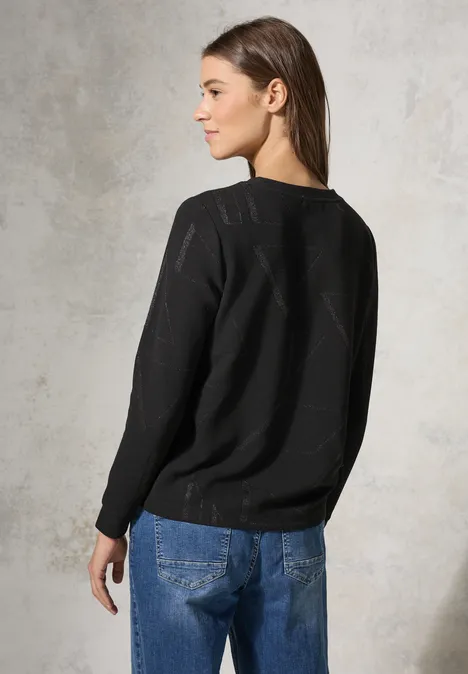 T-shirt jacquard Black
