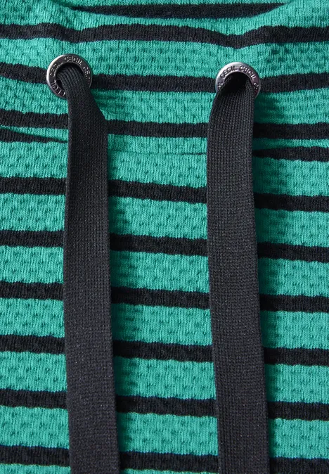 Gestreiftes Strukturshirt aventurine green