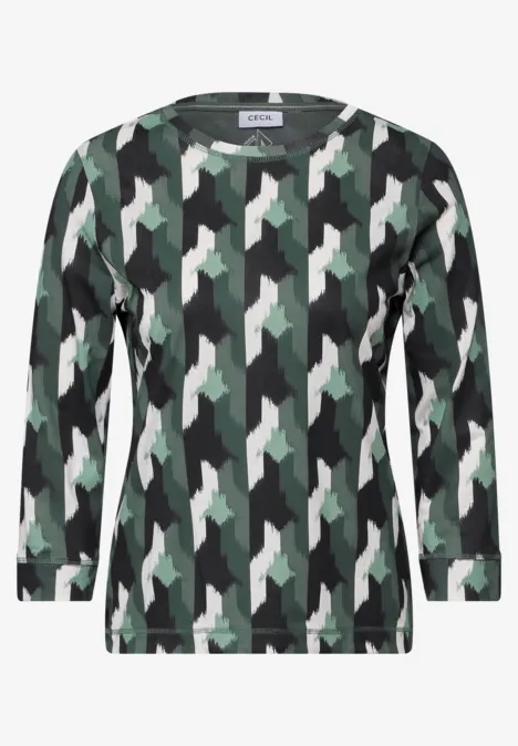 Shirt mit grafischem Print active khaki