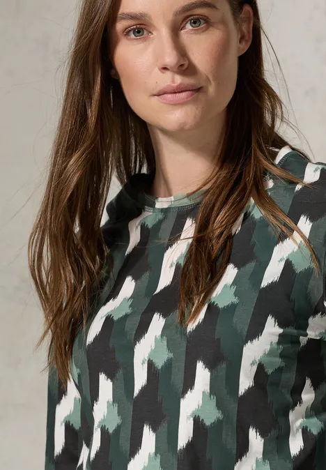 Shirt mit grafischem Print active khaki