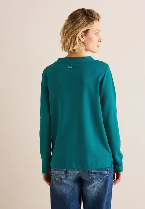 Shirt mit Print petrol green