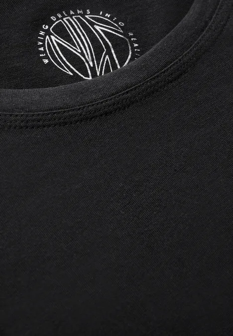 Shirt mit Knoten am Saum Black