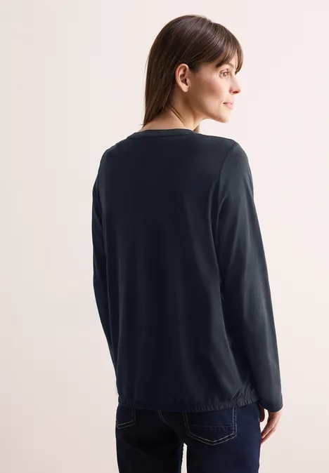 Shirt mit Knoten am Saum universal blue