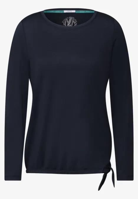 Shirt mit Knoten am Saum universal blue
