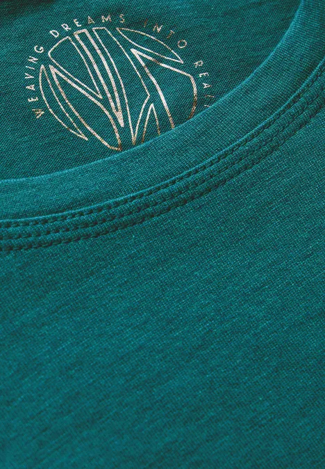 Shirt mit Knoten am Saum petrol green