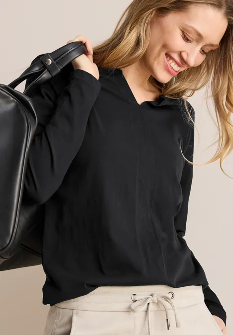 Shirt im Tunika-Look Black