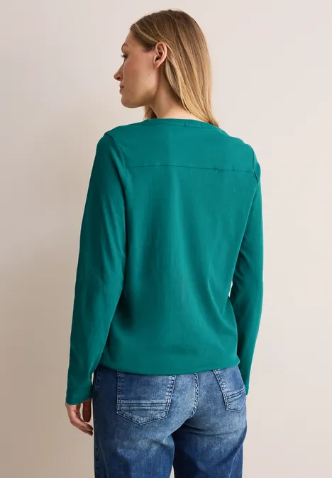 Shirt im Tunika-Look petrol green