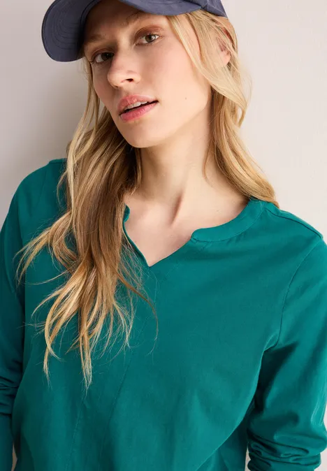 Shirt im Tunika-Look petrol green