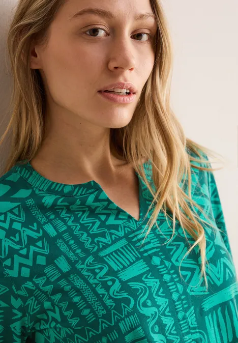 Shirt im Tunika-Look petrol green