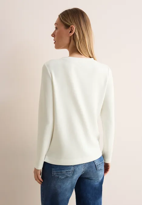 Langarmshirt mit Wording vanilla white