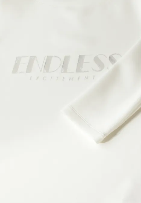 Langarmshirt mit Wording vanilla white